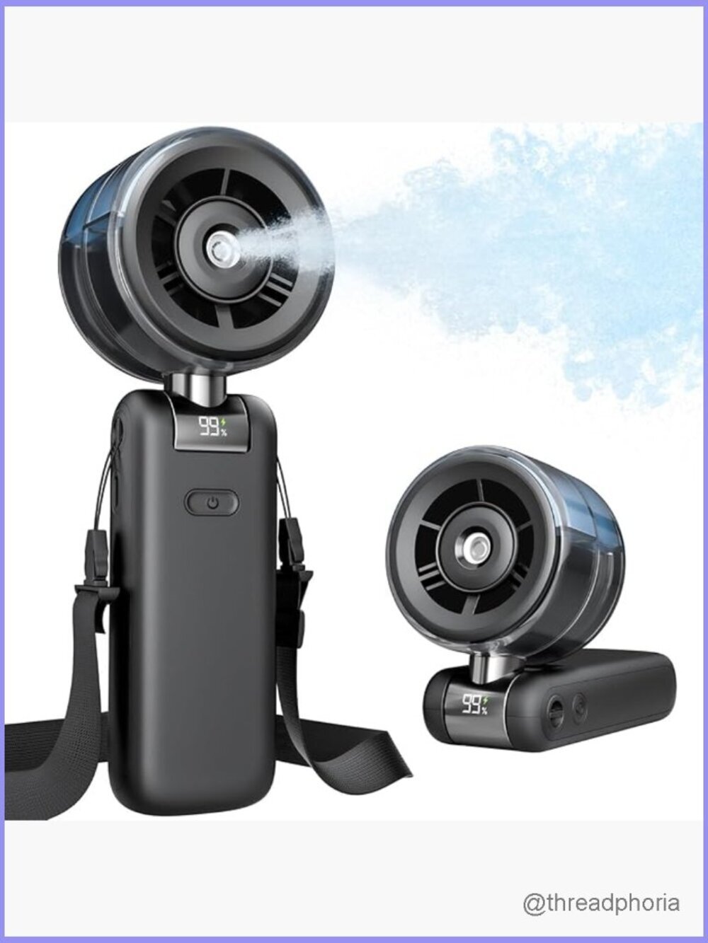 Portable Misting Fan - Handheld Turbo with Cool Mist Spray, 4000mAh